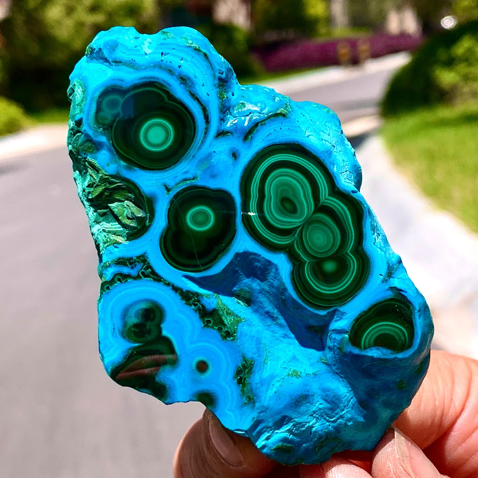 136G Natural chrysocolla/Malachite transparent cluster rough mineral crystal