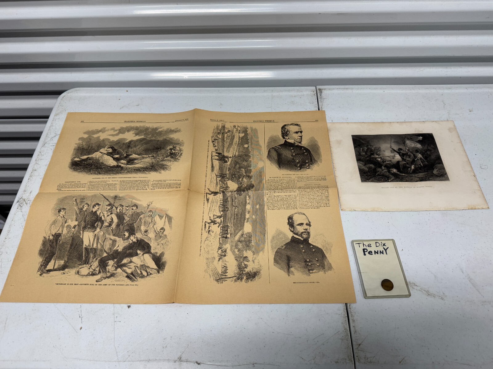 Antique 1862 Harper\'s Weekly Civil War Prints, Rare Dix Penny Antique 1862 Harper\'s Weekly Civil War Prints, Rare Dix Penny