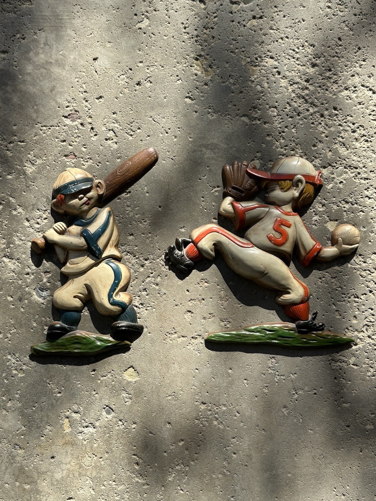 Vintage 1970s Sexton Cast Iron Baseball Player Wall Decor Man Cave Bar Bedroom