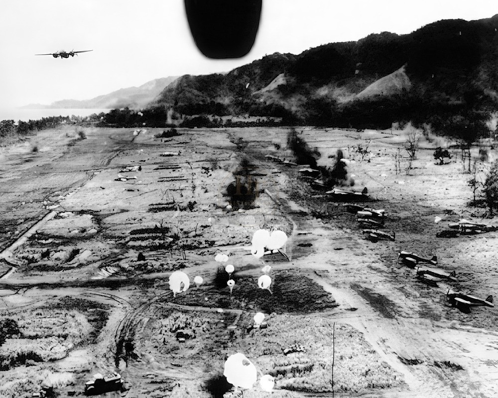 New Guinea B-25 Mitchell Bombing Japanese Planes WWII 8x10 Photo Print HT4136105