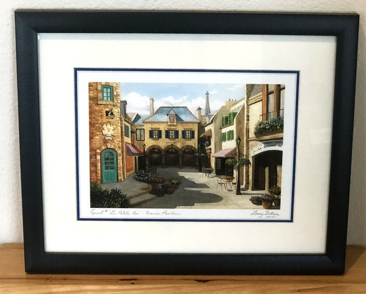 2016 LARRY DOTSON DISNEY EPCOT LA PETITE RUE FRANCE PAVILION FRAMED SIGNED PRINT 2016 LARRY DOTSON DISNEY EPCOT LA PETITE RUE FRANCE PAVILION FRAMED SIGNED PRINT