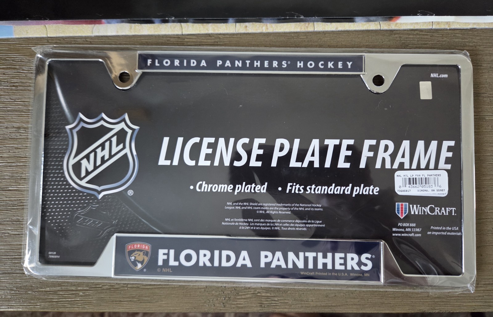 FLORIDA PANTHERS LICENSE PLATE FRAME WinCraft Chrome Plated Metal 🏒