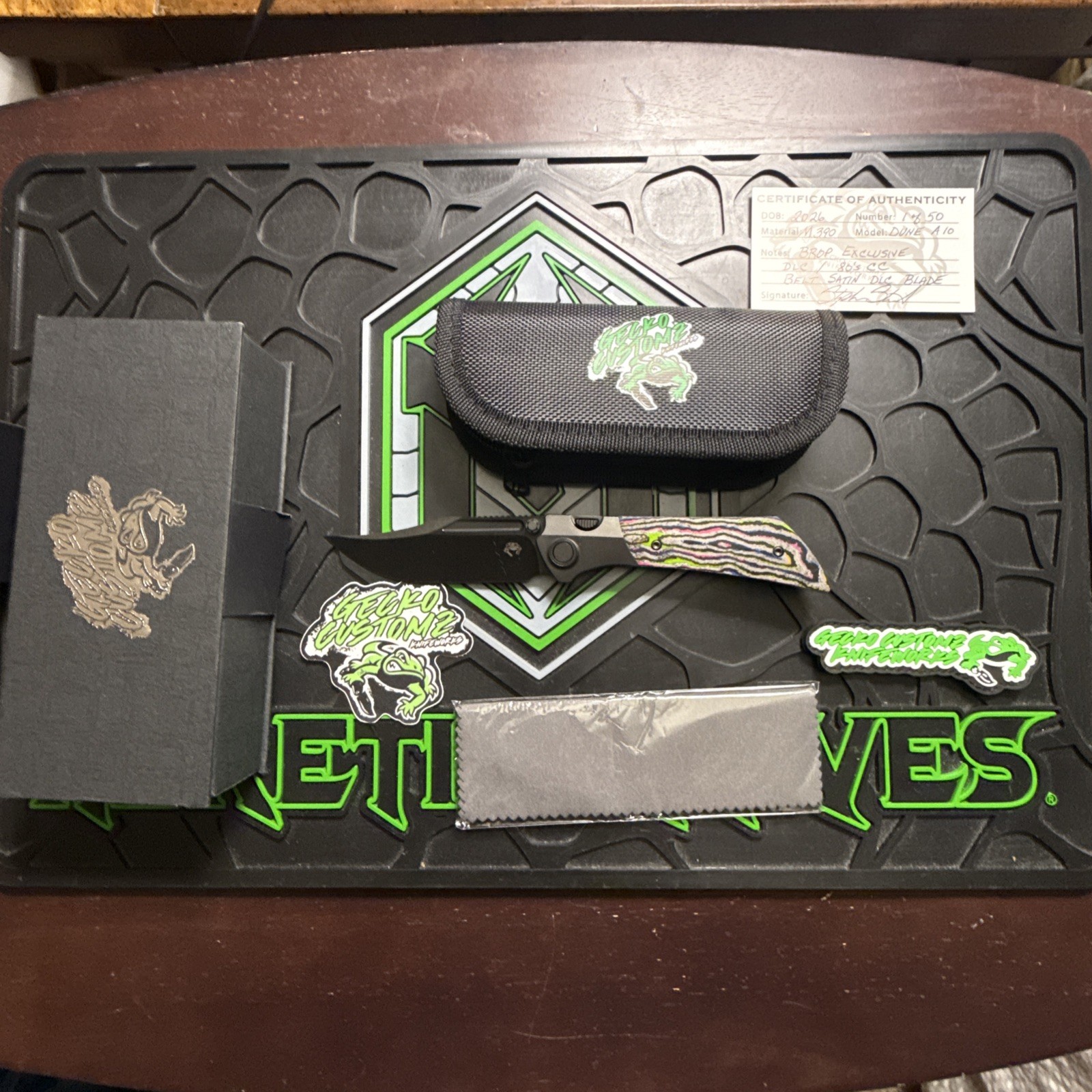 Gecko Customz Dune A10 - 80s Camo Carbon  DLC, M390 1 of 50 LIMITED