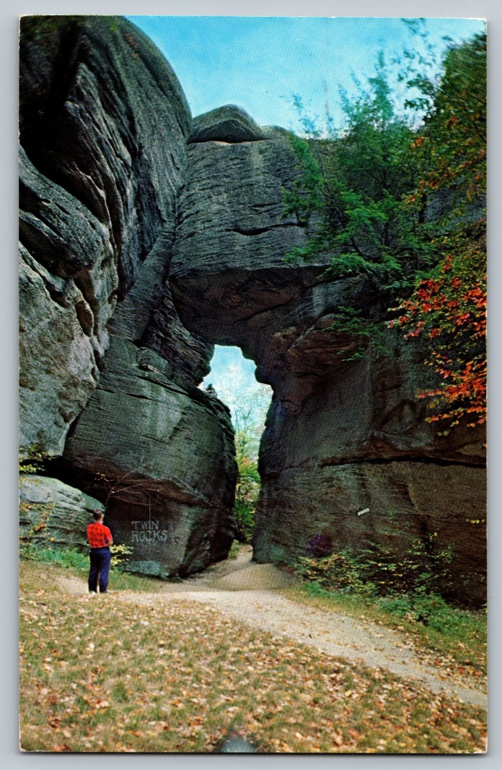Vintage Three Sisters Rocks Postcard from Ricketts Glen State Park 1960s Vintage Three Sisters Rocks Postcard from Ricketts Glen State Park 1960s