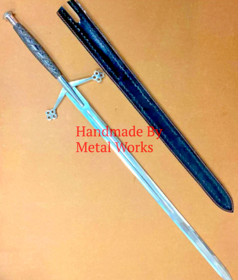 Scottish Claymore Sword With Sheath, Handmade Stainless Steel Medieval Sword
