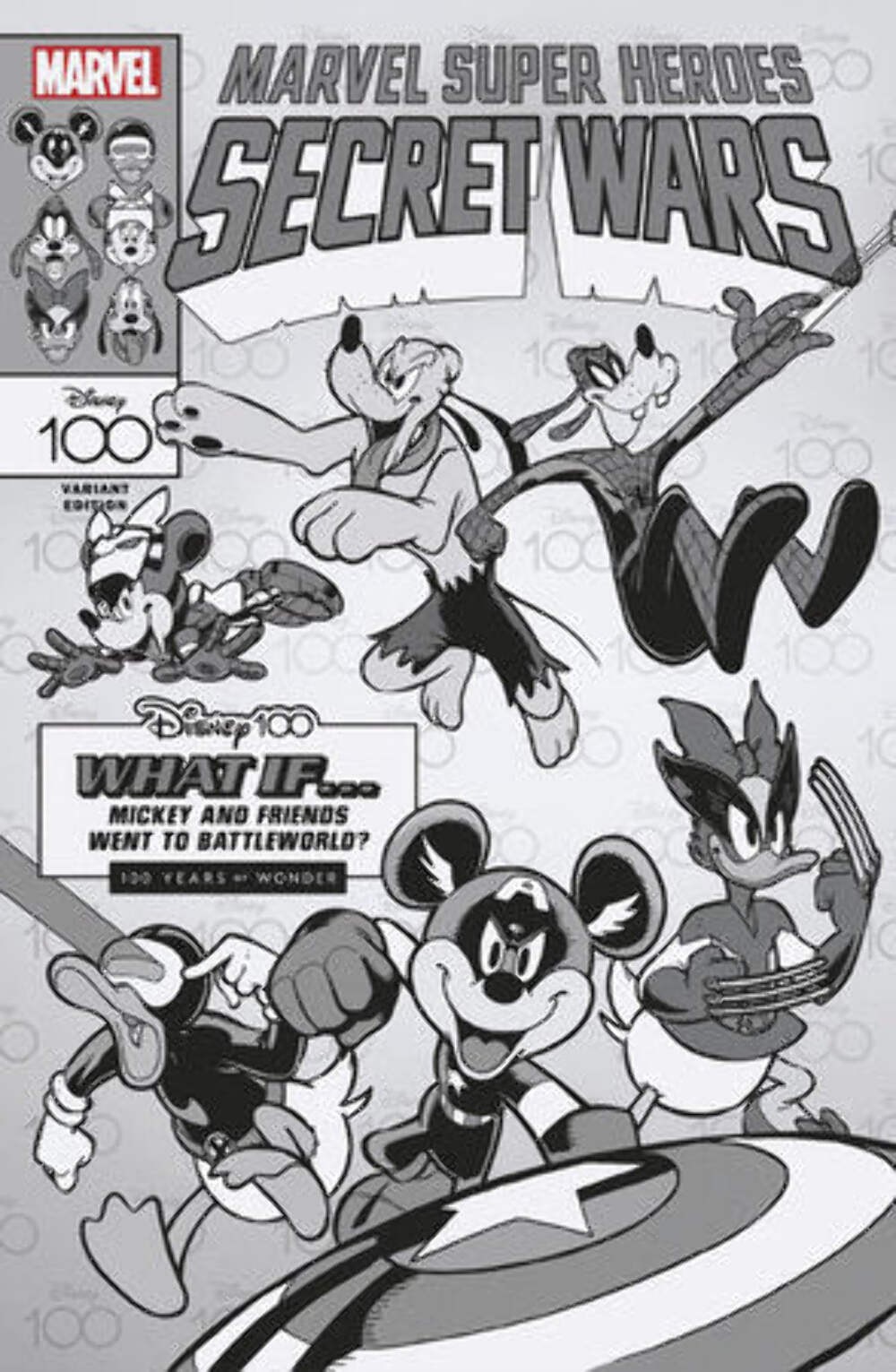 Amazing Spider-Man #37 E 1:100 Paolo De Lorenzi Disney 100 Secret Wars Black And