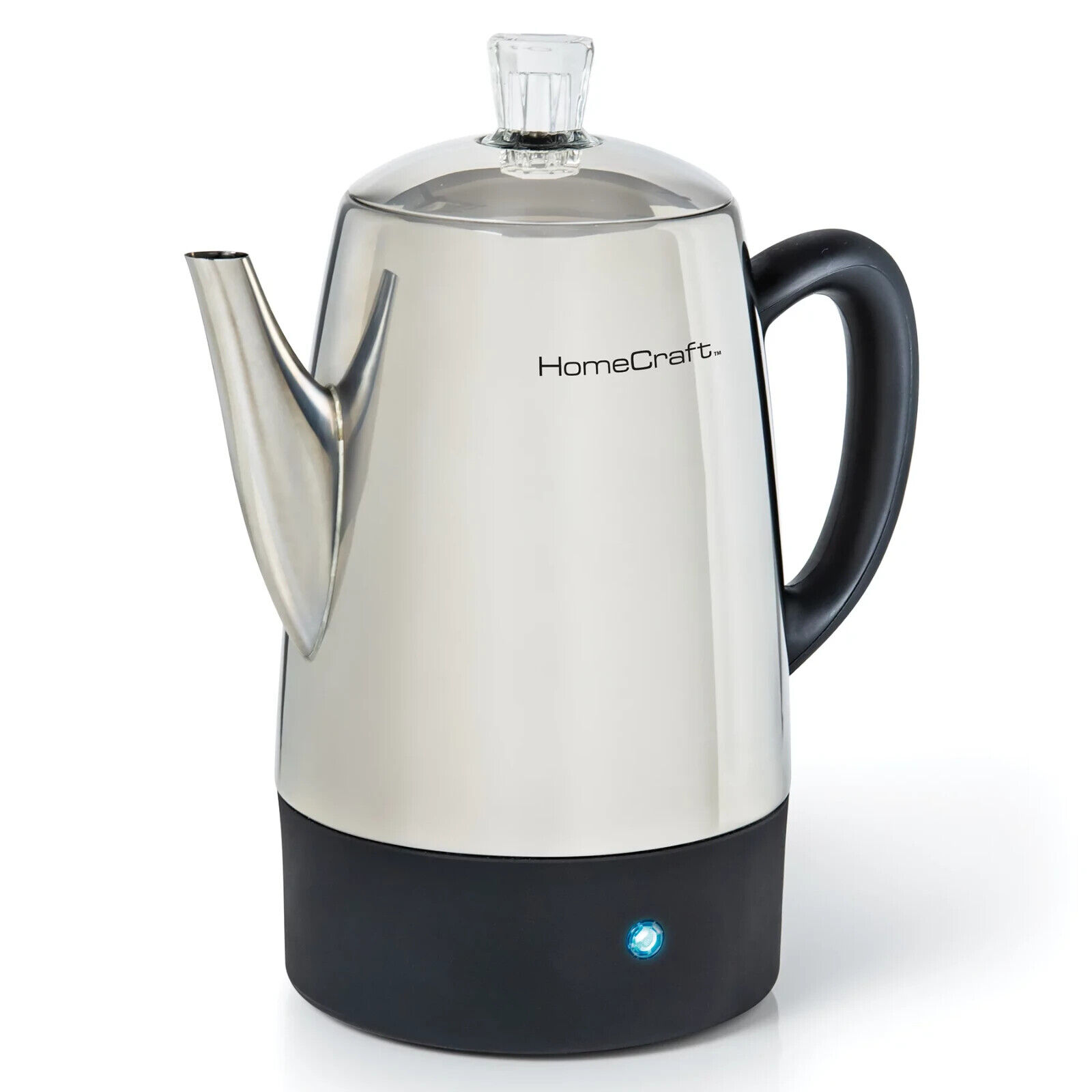 HomeCraft HCPC10SS 10-Cup Stainless Steel Coffee Maker Percolator Easy-Pour S...