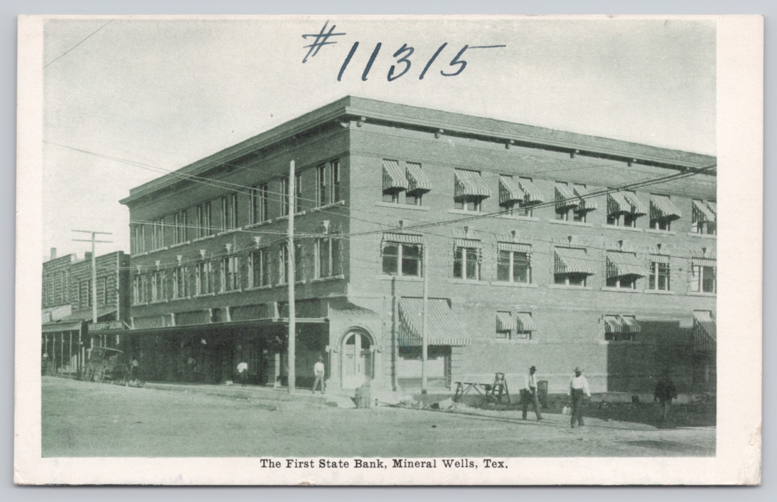 Mineral Wells Texas First State Bank Building Antique Postcard