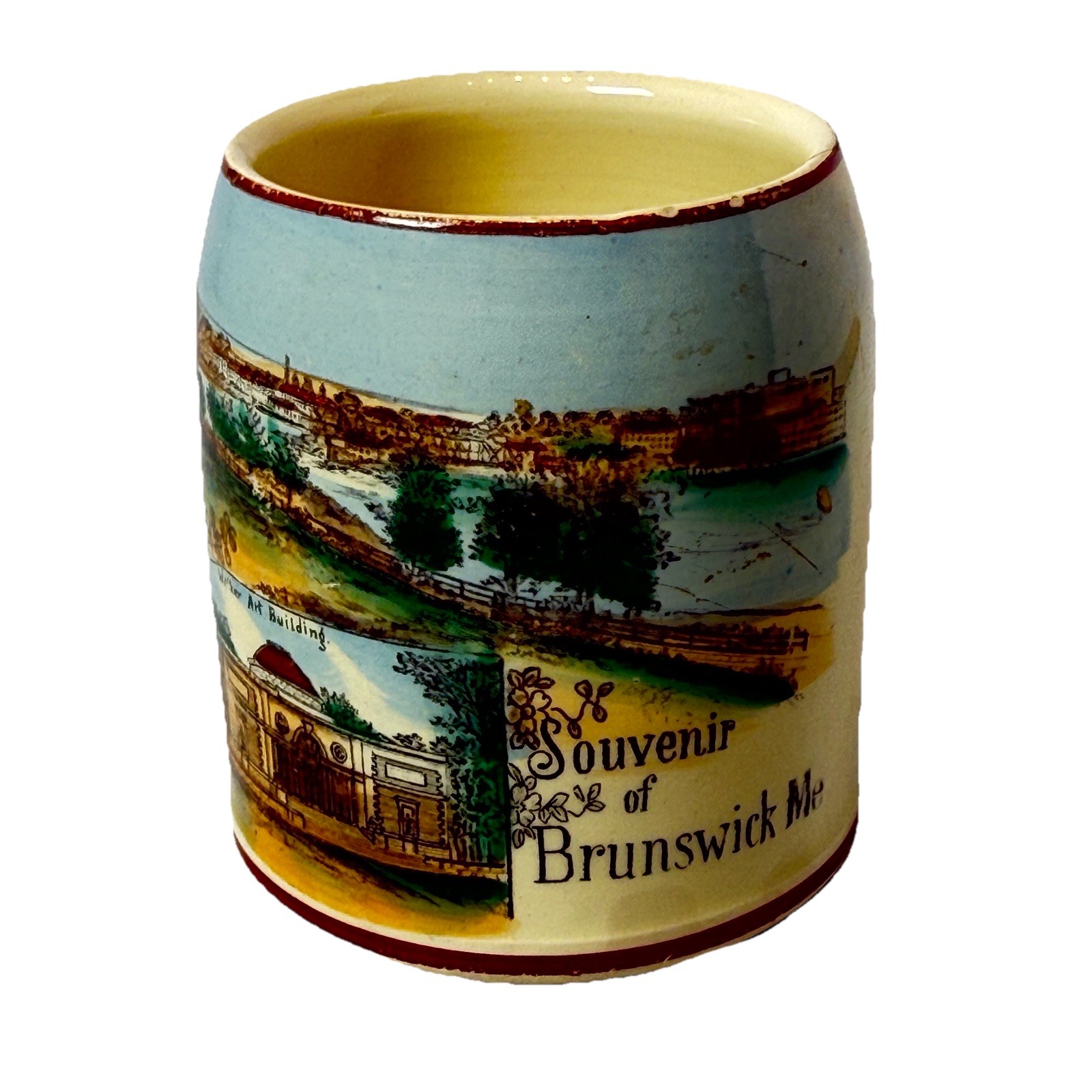 BRUNSWICK MAINE ME Antique Souvenir TRINKET PAINTED GERMANY STEIN CUP BRUNSWICK MAINE ME Antique Souvenir TRINKET PAINTED GERMANY STEIN CUP