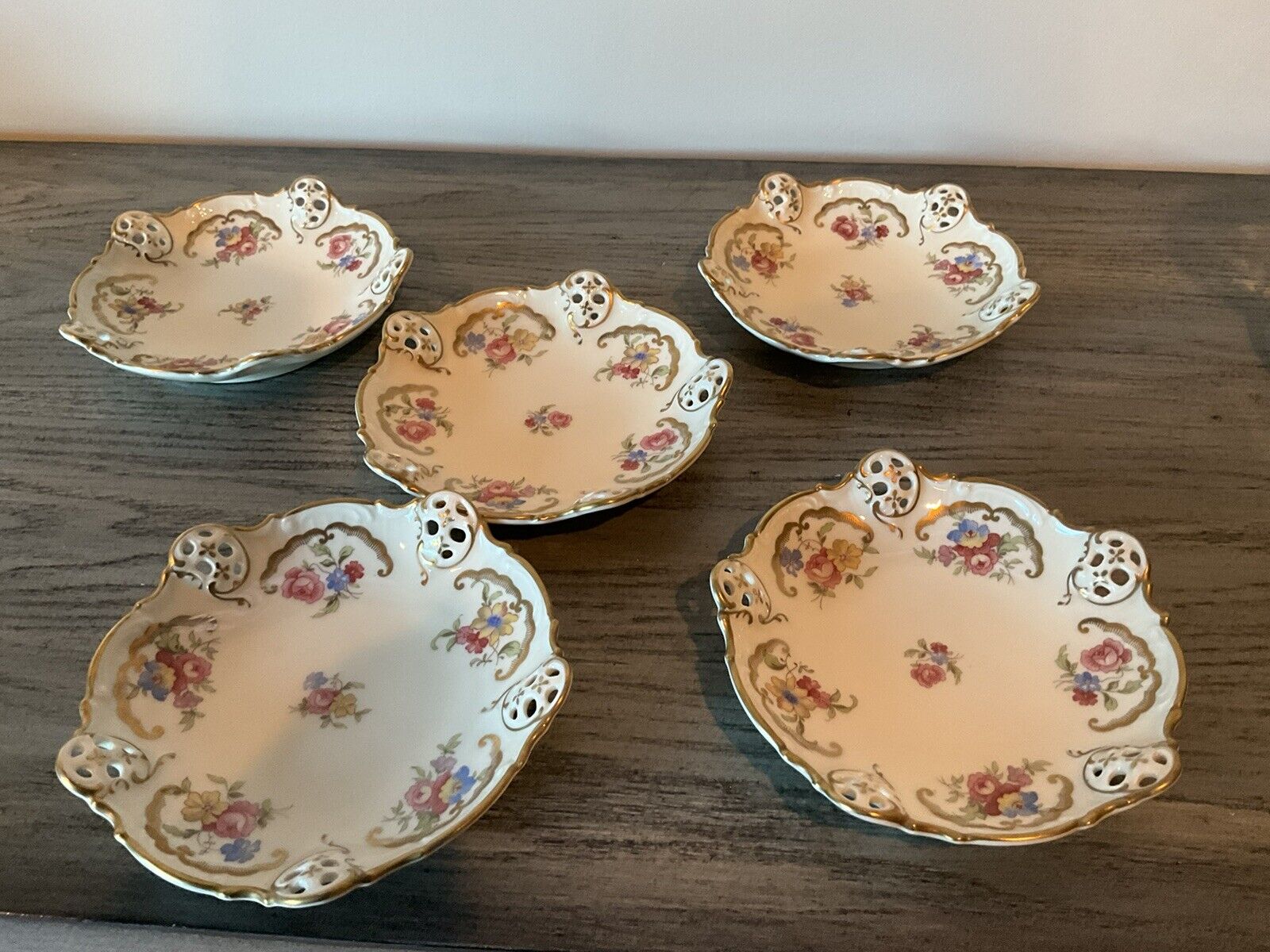 Antique Rosenthal Porcelain Set Of Small Decorative Dishes/plate 1901-1933