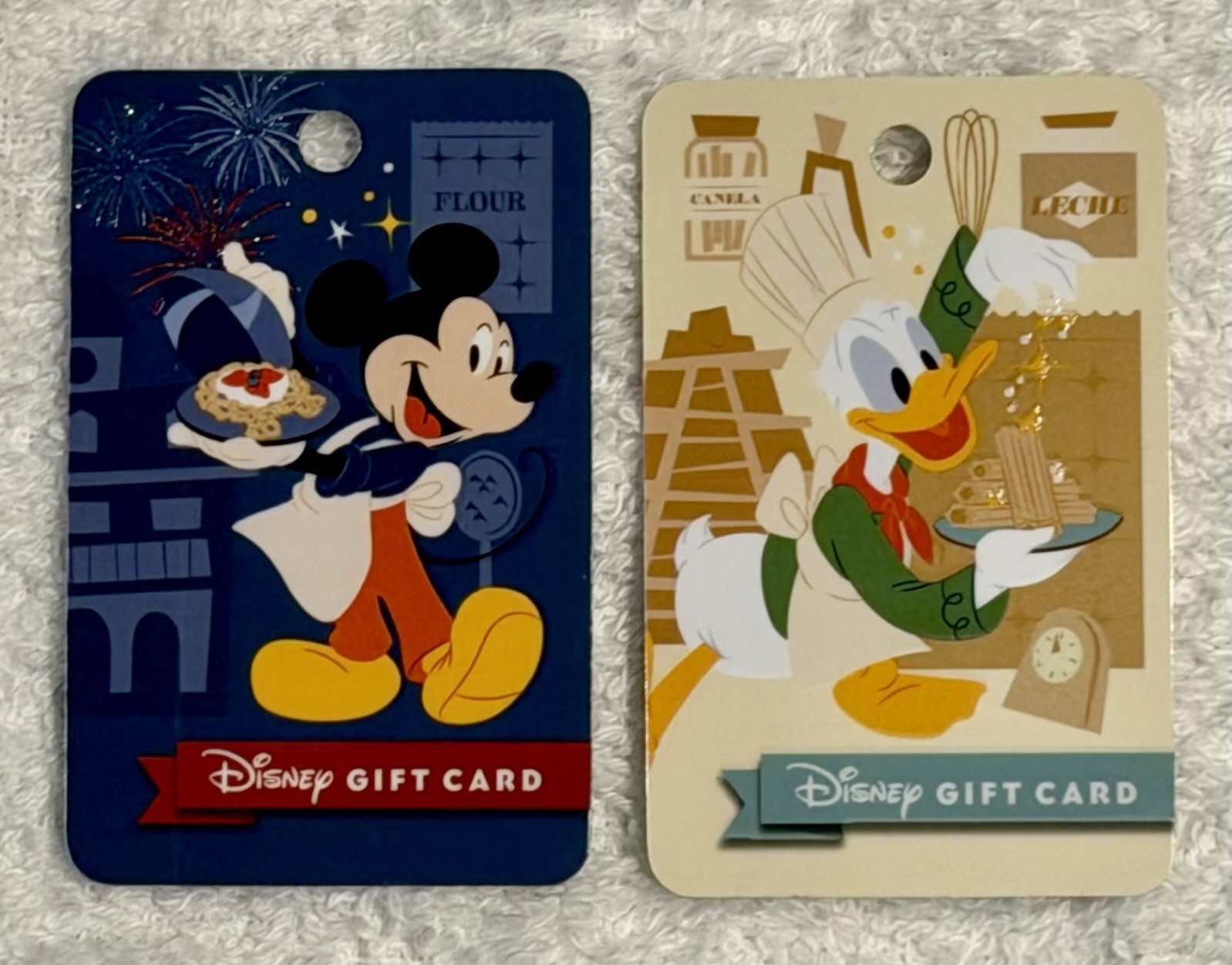 WALT DISNEY EPCOT food & Wine festival Mickey and Donald Duck. Gift cards. Two WALT DISNEY EPCOT food & Wine festival Mickey and Donald Duck. Gift cards. Two