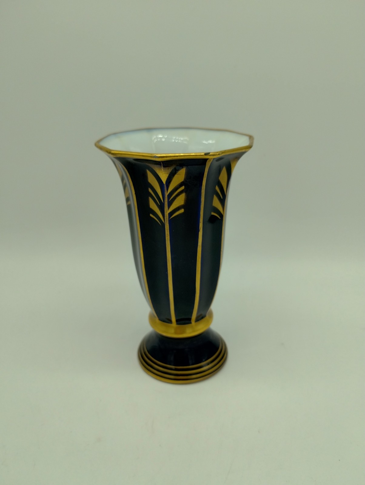Vintage Cobalt Blue Porcelain Vase made by JLMenau Graf von Henneberg in Germany