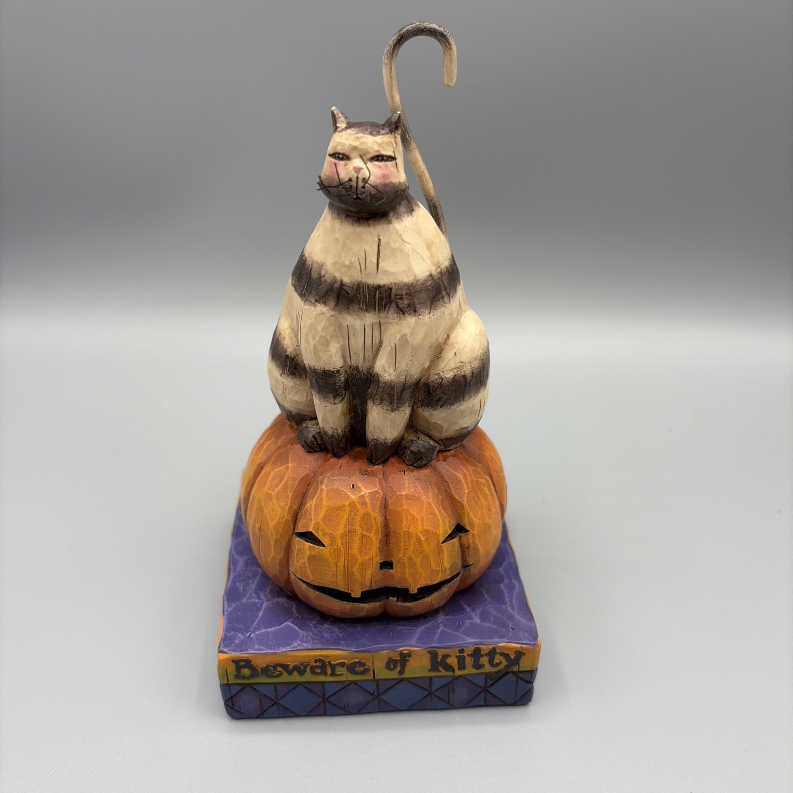 Jim Shore Beware Of Kitty Cat on Pumpkin Halloween Heartwood Creek