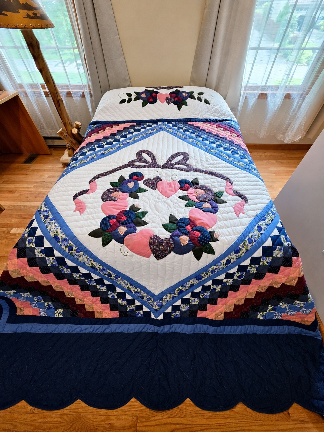 109 X 118 King Handmade Quilt Trip Around The Love 109 X 118 King Handmade Quilt Trip Around The Love