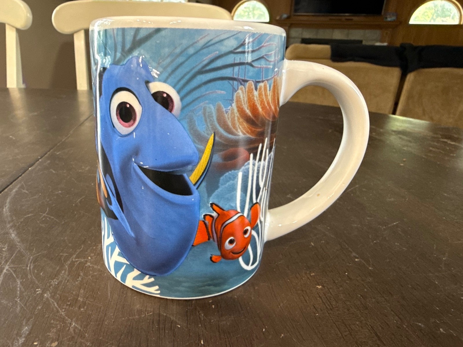 Disney Pixar Finding Dory Ceramic Coffee Mug Nemo Coral Reef Wraparound Scene