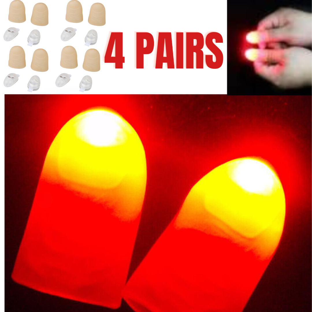 LED Finger Thumbs Light red Color Magic Party Show Lamp Funny set of 8