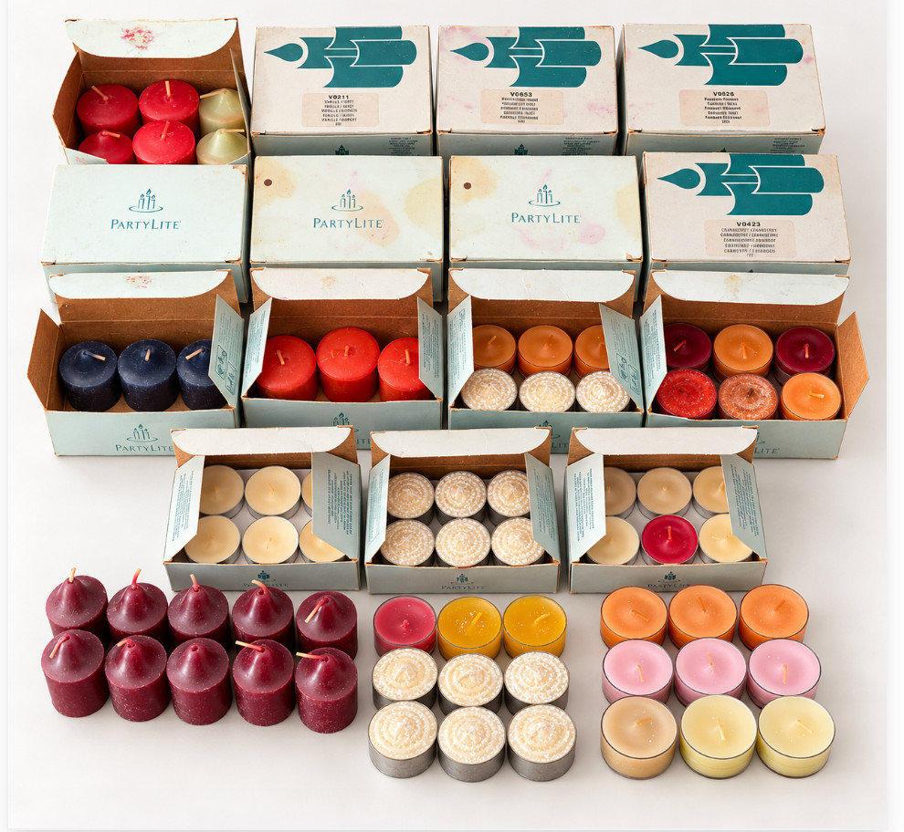 Vintage PartyLite Votive & Tealight 50+ Candles Large Mixed Scent Lot 10 Boxes Vintage PartyLite Votive & Tealight 50+ Candles Large Mixed Scent Lot 10 Boxes