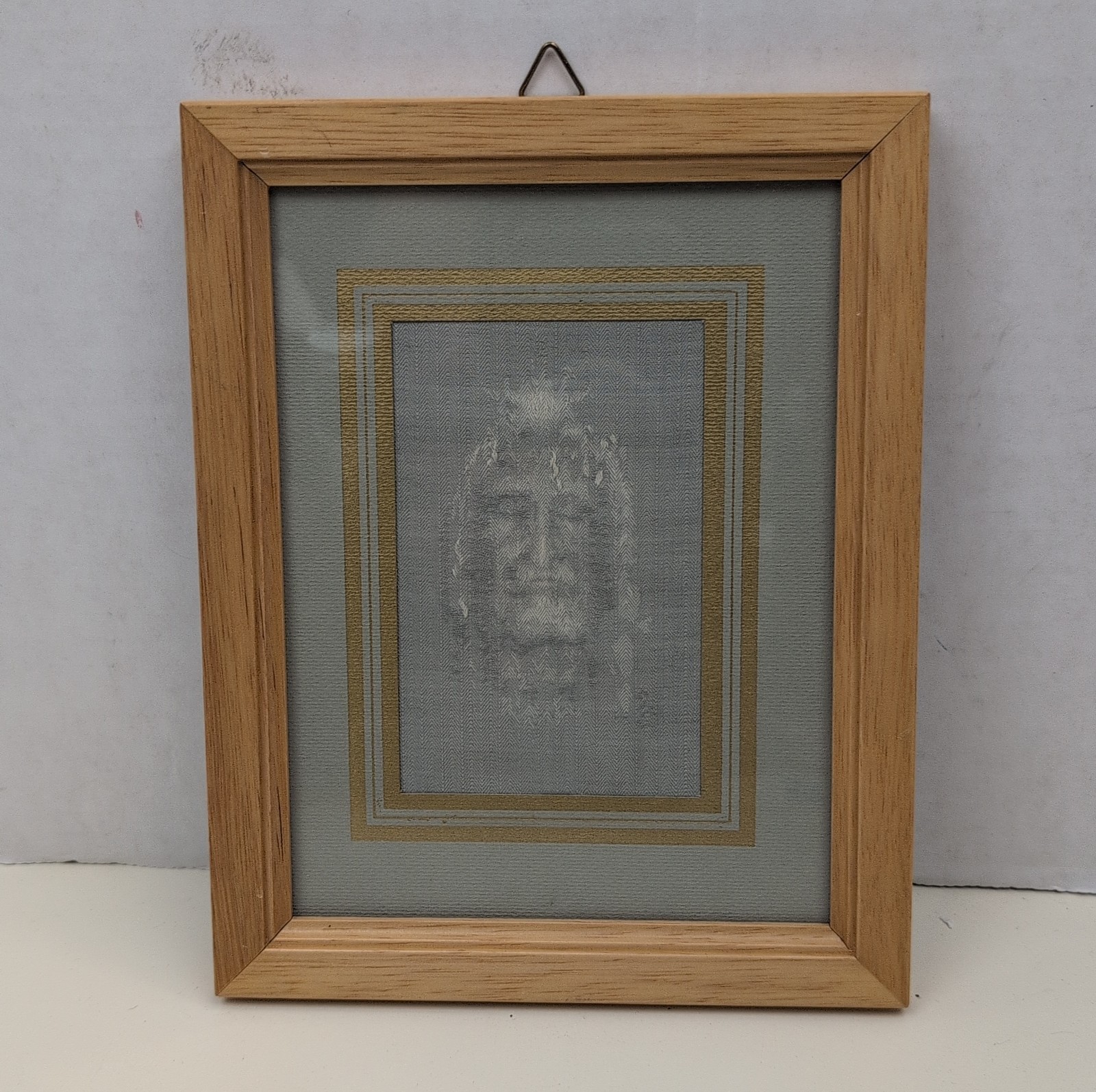 Vintage Shroud of Turin Jesus Christ Face Woven Silk Framed Religious Art Vintage Shroud of Turin Jesus Christ Face Woven Silk Framed Religious Art