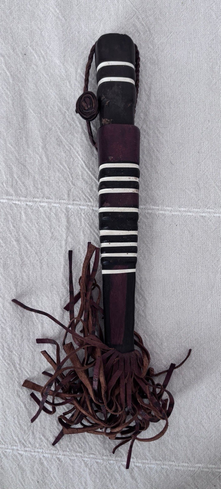 Vintage 1987 West African Knife Leather Sheath Ivory Coast Handcrafted Decor