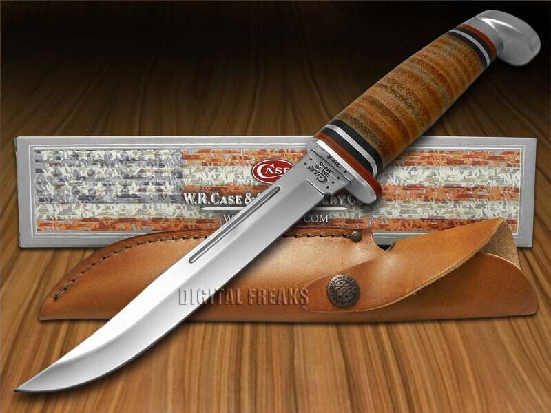 Case xx Slim Fixed Blade Hunter Knife Polished Leather Handle 00381