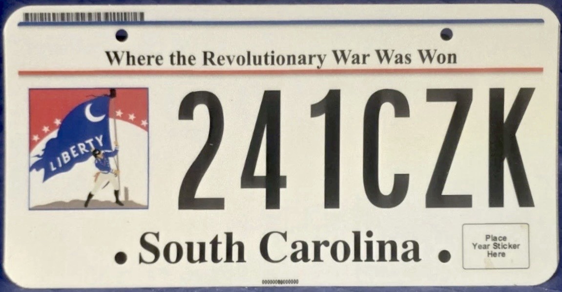 2020 ‘s SOUTH CAROLINA Where the Revolutionary War Was Won License Plate