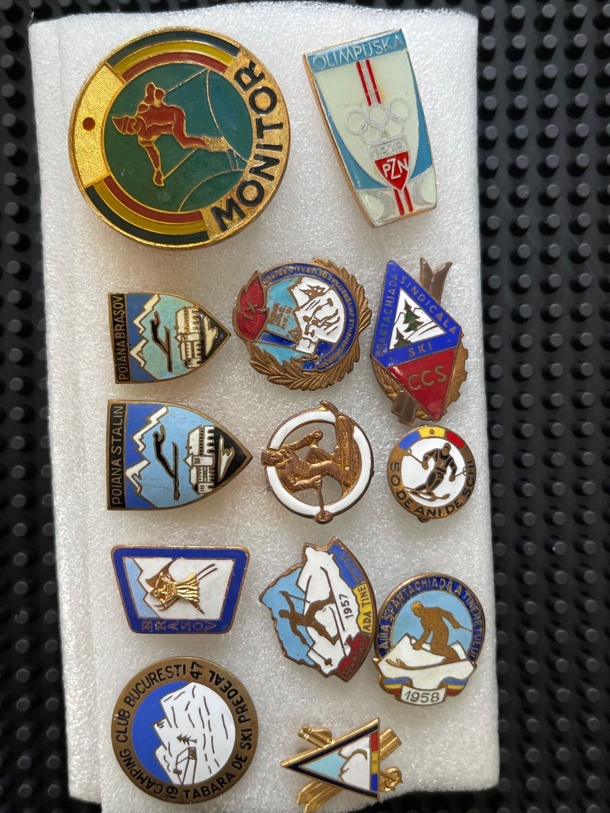 Vtg Ski Pins Soviet-era Eastern-Bloc 1947 1957 Romania Czech Poland (Lot of 13)