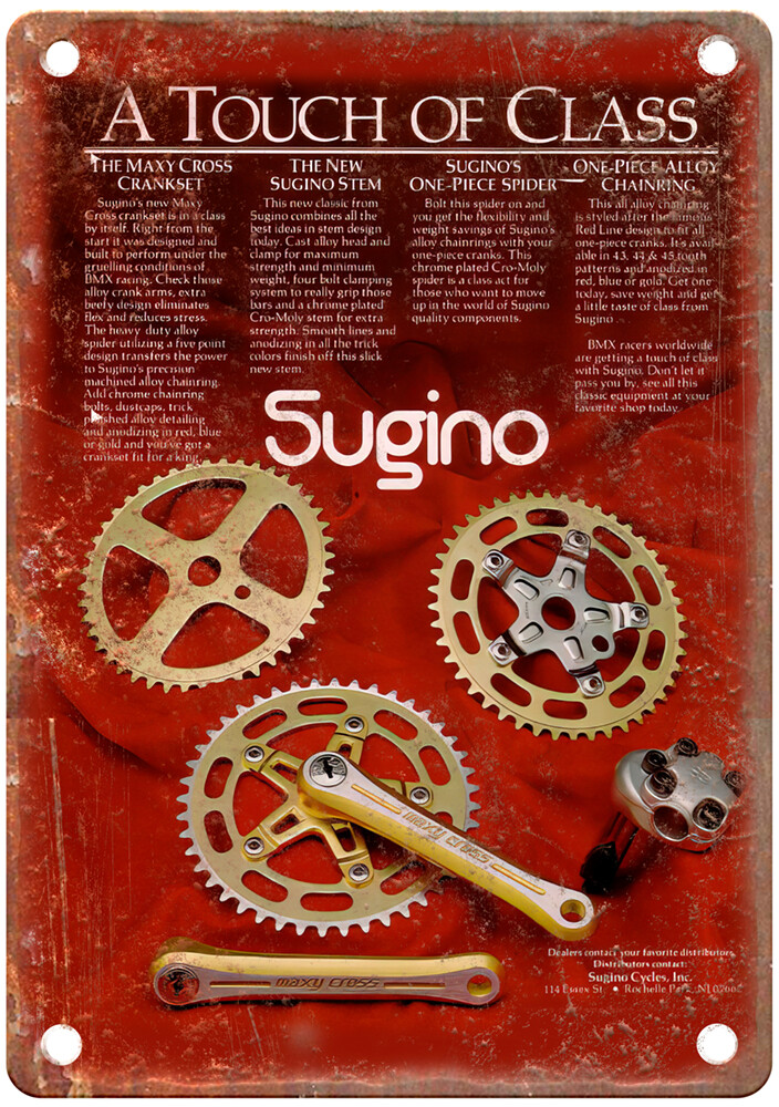 Old School BMX 1981 SUGINO Vintage Magazine Ad Reproduction Metal Sign B1409