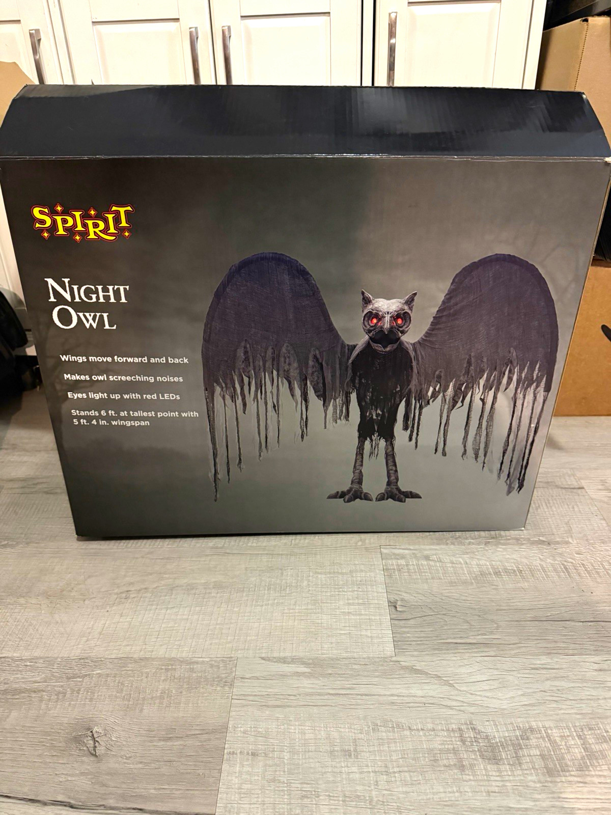 Spirit Halloween Night Owl Animatronic Prop w/ Moving Wings, Sound, LED Eyes