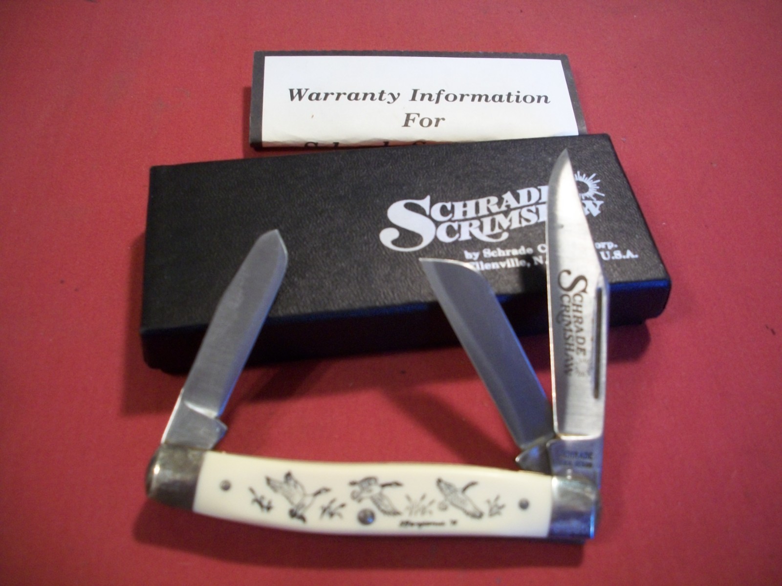 Vintage [1978] Schrade Scrimshaw [Ducks] Pocket Knife #SC505, New in the Box 