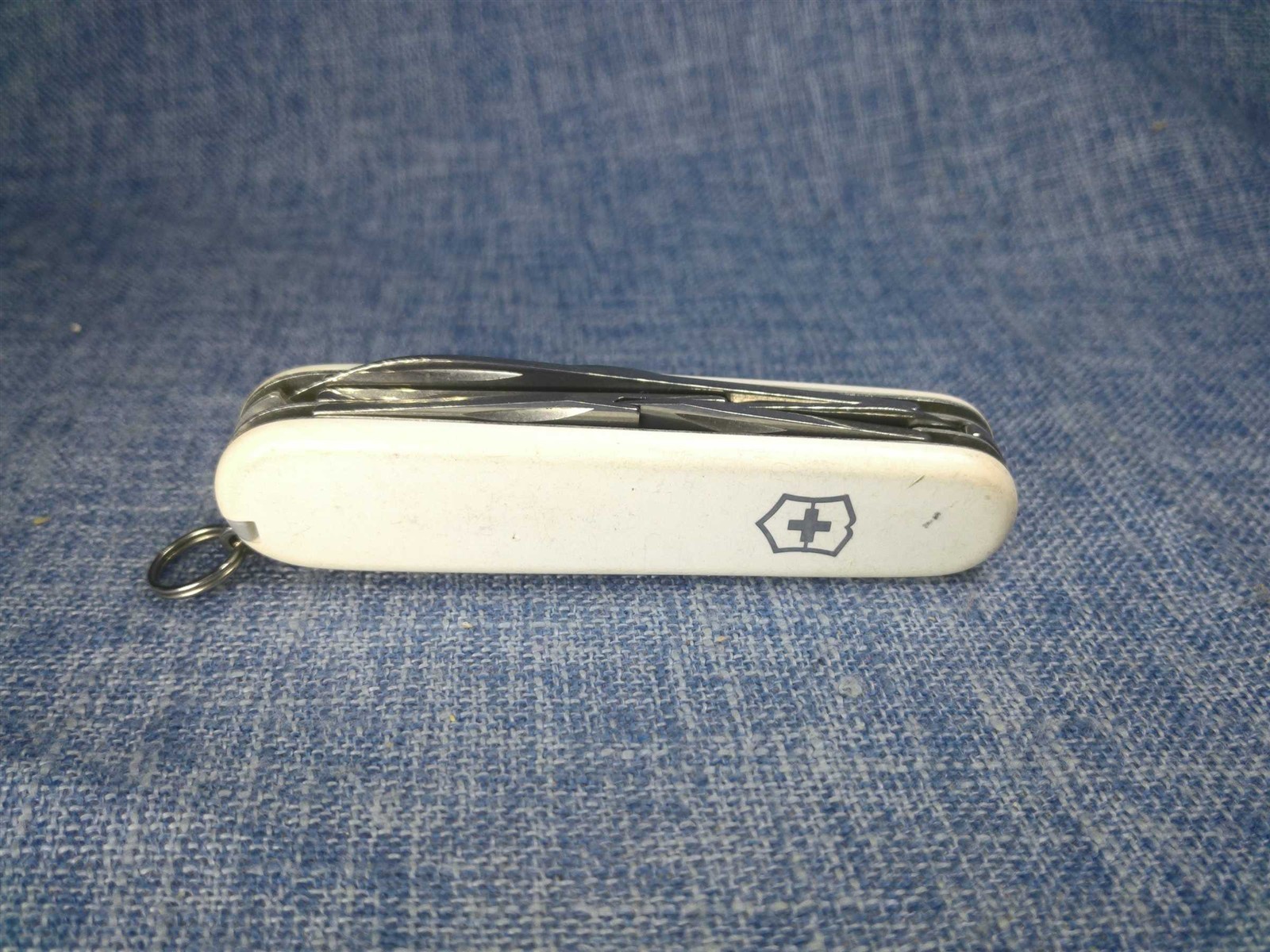 VICTORINOX SWISS ARMY KNIFE OFFICER SUISSE 91MM MULTI TOOL ALSTOM LOGO WHITE