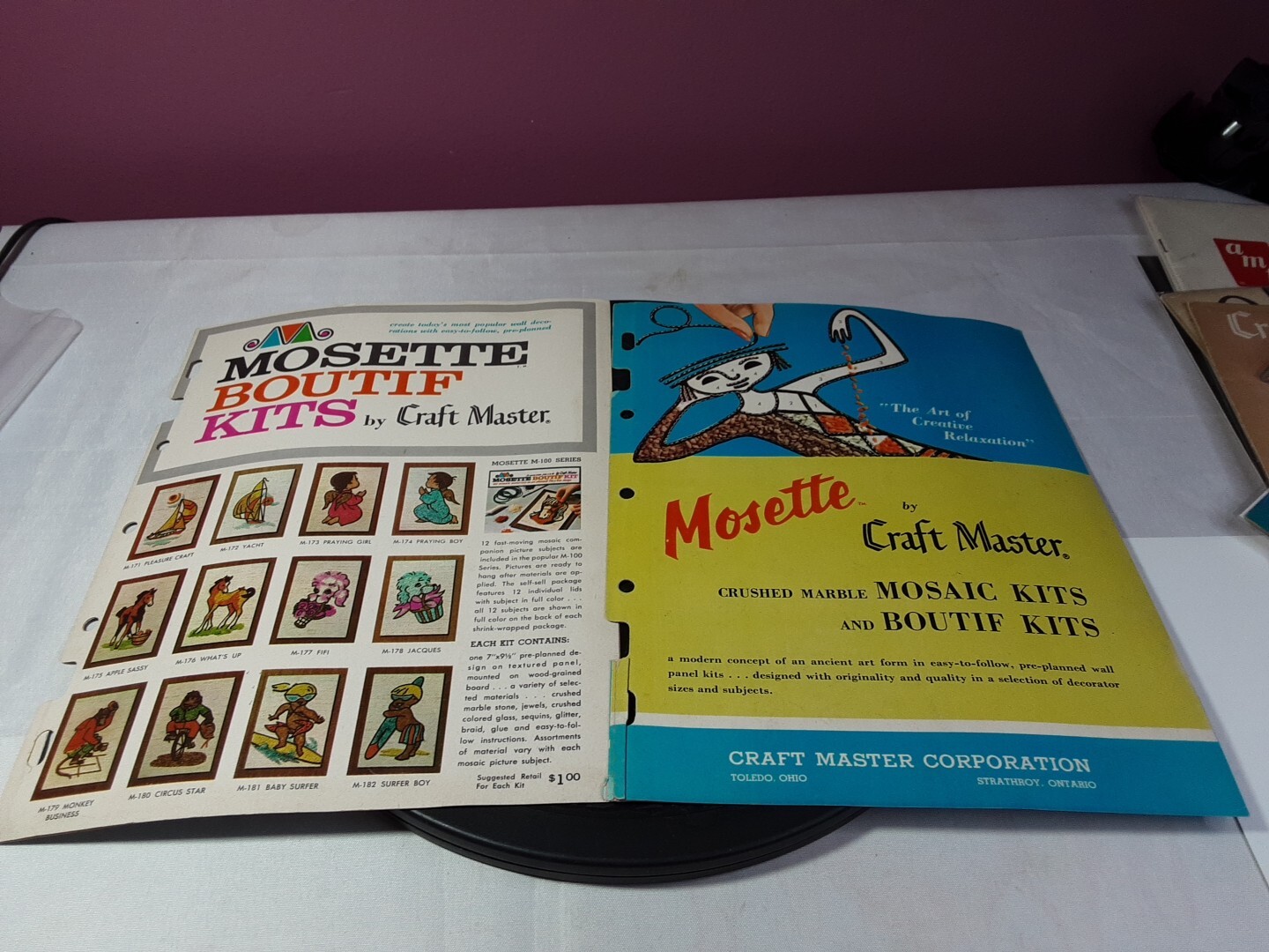 Vintage Original 1963 Craft Master Mosette and Boutif Kit Dealer's Catalogs