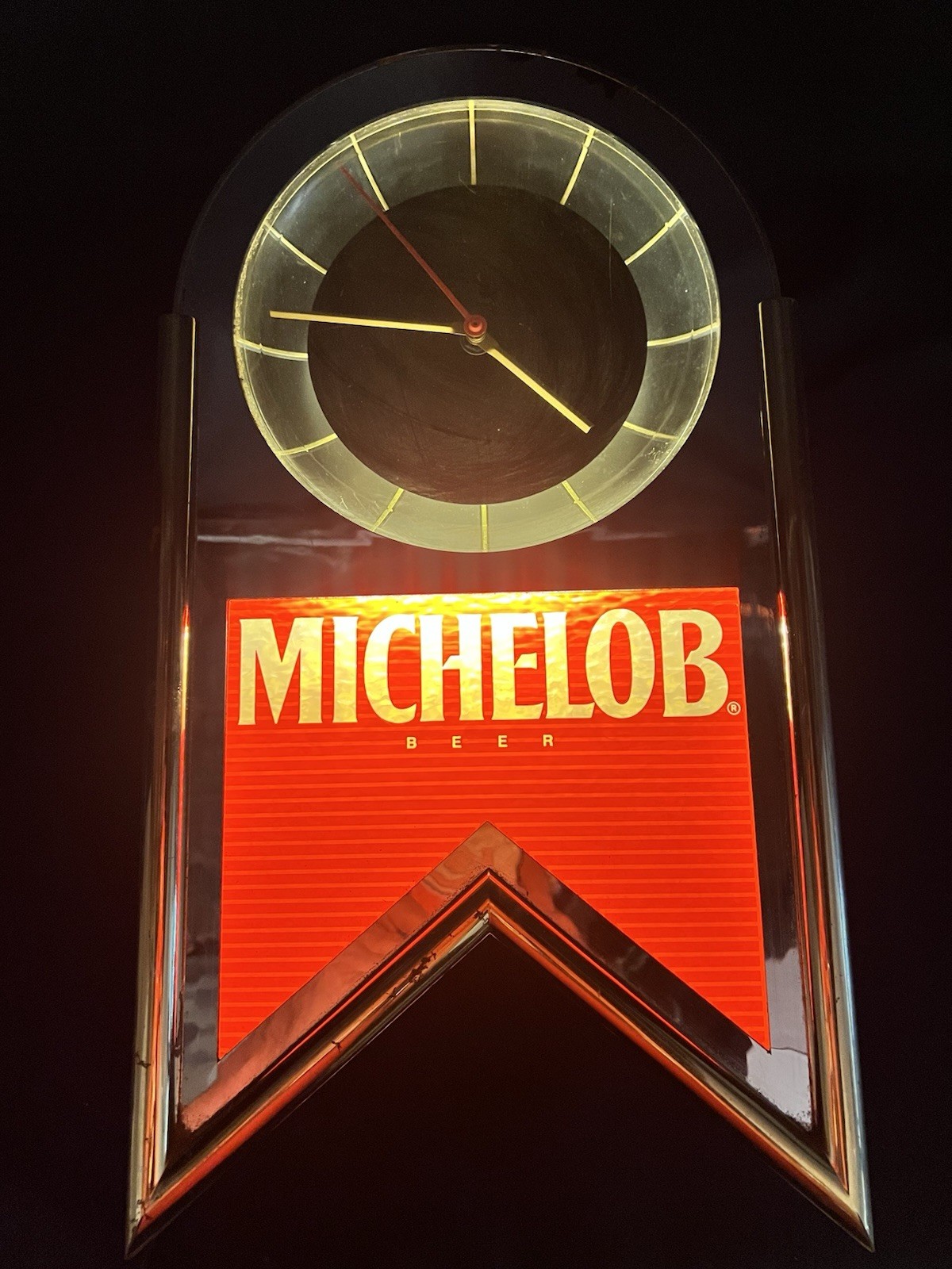 RARE SHARP VINTAGE MICHELOB BEER ELECTRIC LIGHT UP CLOCK SIGN ANHEUSER-BUSCH