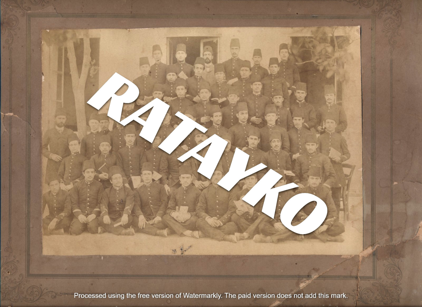 Ottoman Military Academy. Harbiye Cadets. Group Photo c.1900 Turkey