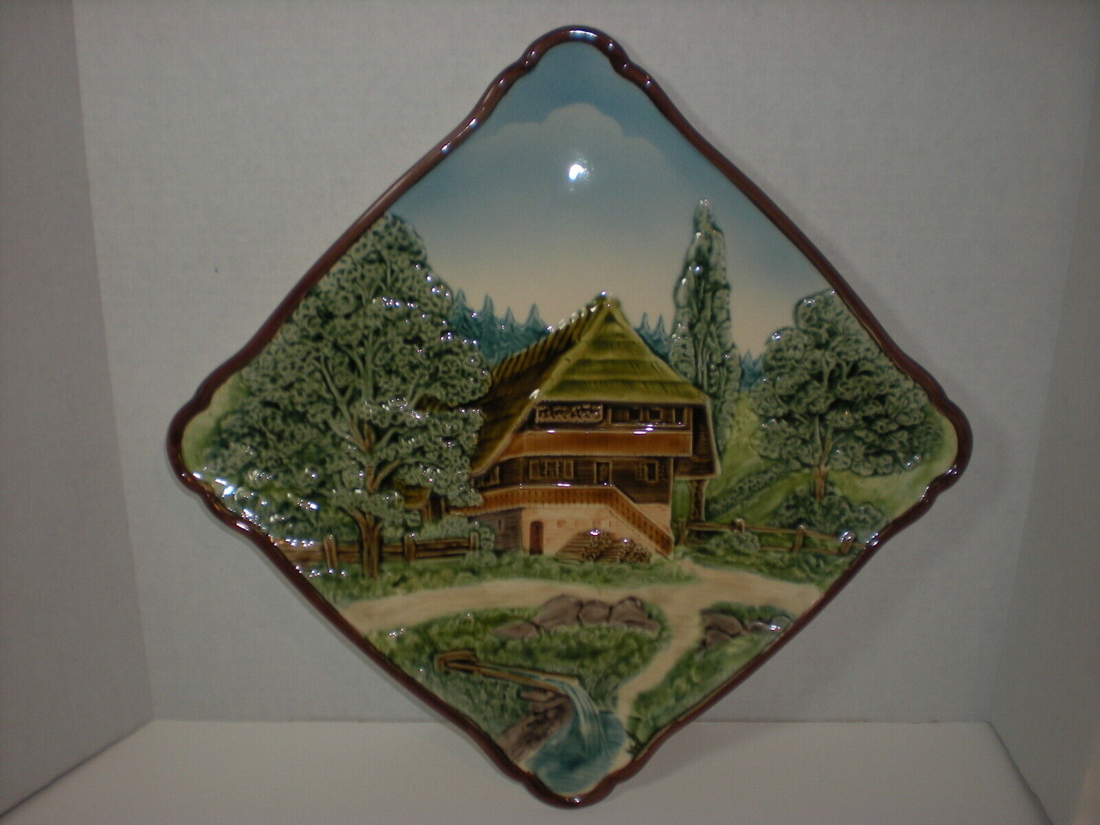 Vtg West German Majolica wall PLATE Charger 16.5\