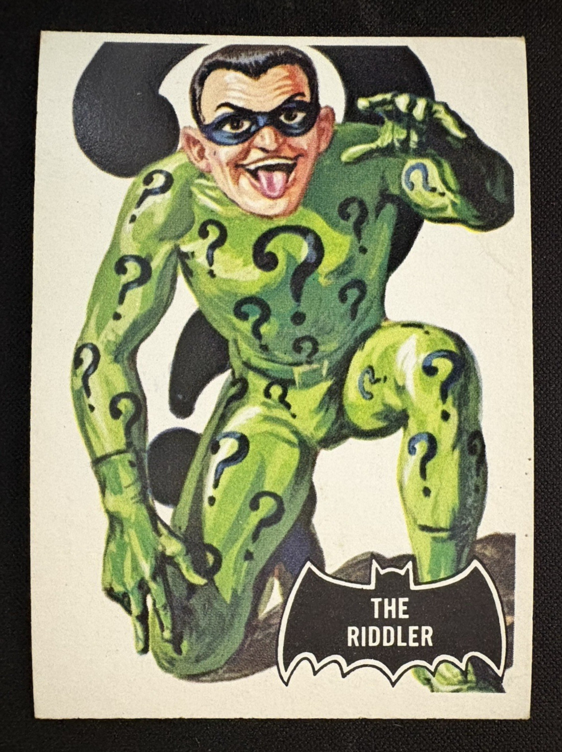 1966 Topps Batman Black Bat #36 The Riddler ROOKIE CARD Joker Robin Cat Woman 1966 Topps Batman Black Bat #36 The Riddler ROOKIE CARD Joker Robin Cat Woman