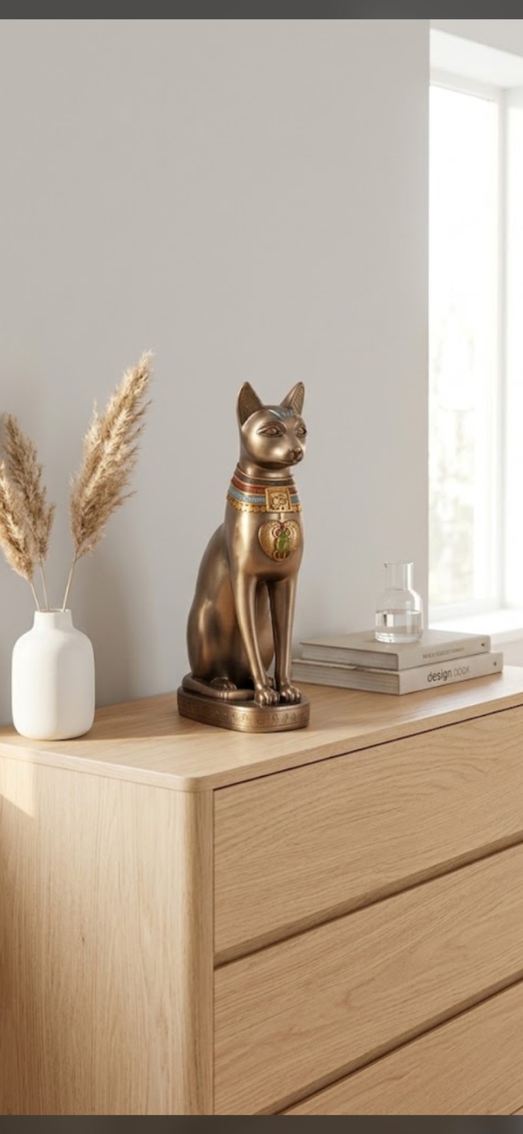 Vintage 2001 Veronese Design Bastet Egyptian Cat Goddess Statue 5492 LARGE 12
