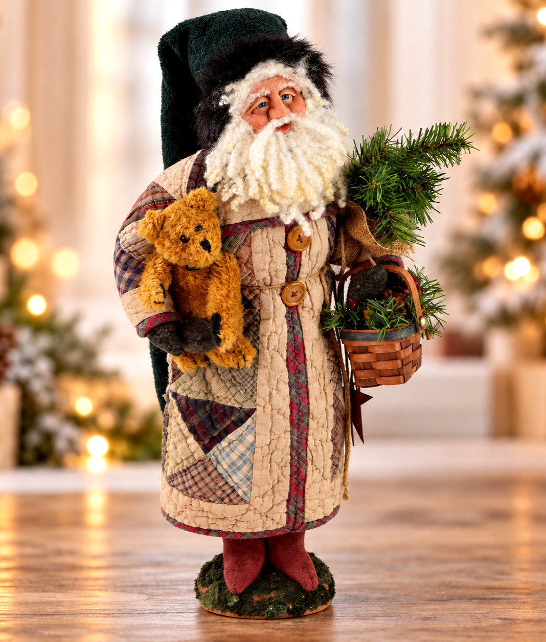 Artist signed Dorothea Fitzgerald Quilt Santa Belsnickel Doll OOAK 21\