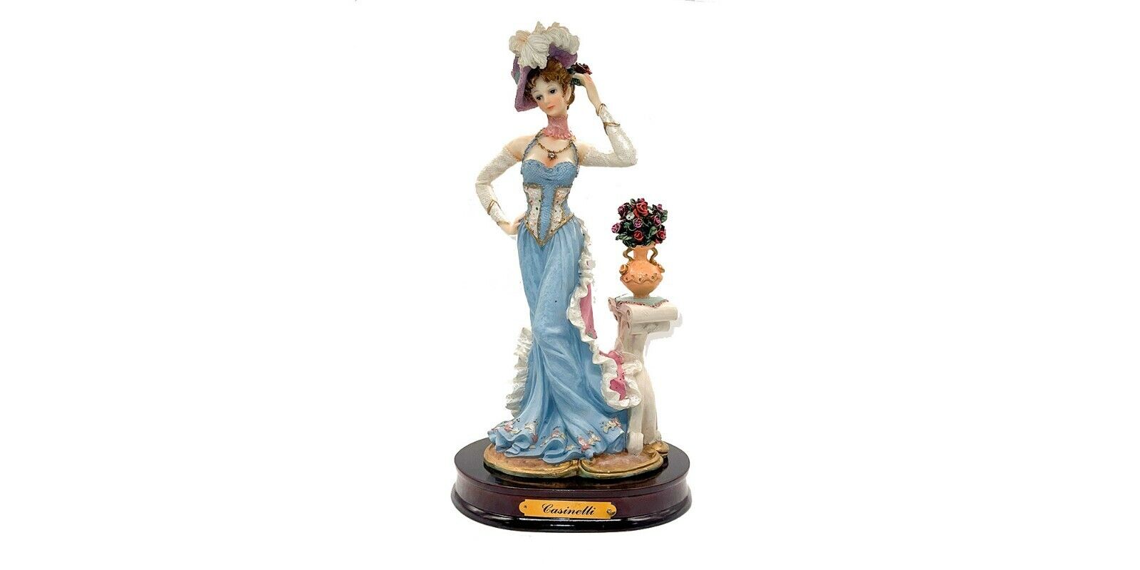 ANTIQUE CASANELLI FANCY LADY FIGURINE - BLUE, Home Decor, Italian Statue, Gift