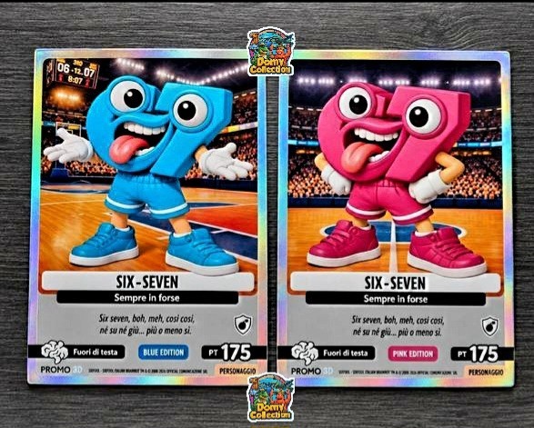 2 Card Promo Brainrot SIX-SEVEN Blue Edition/Pink Edition Rare