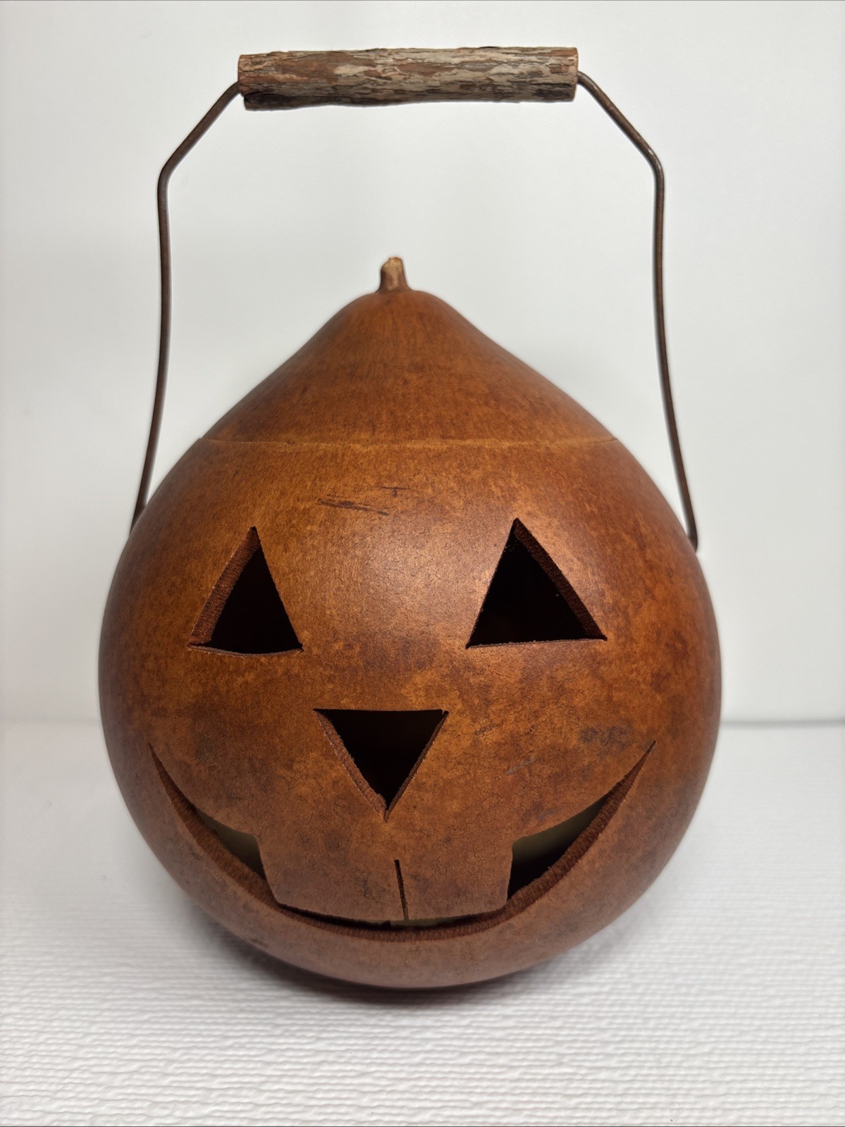 Meadowbrooke Gourds Handcrafted Lidded Pumpkin Jack O Lantern Halloween Fall