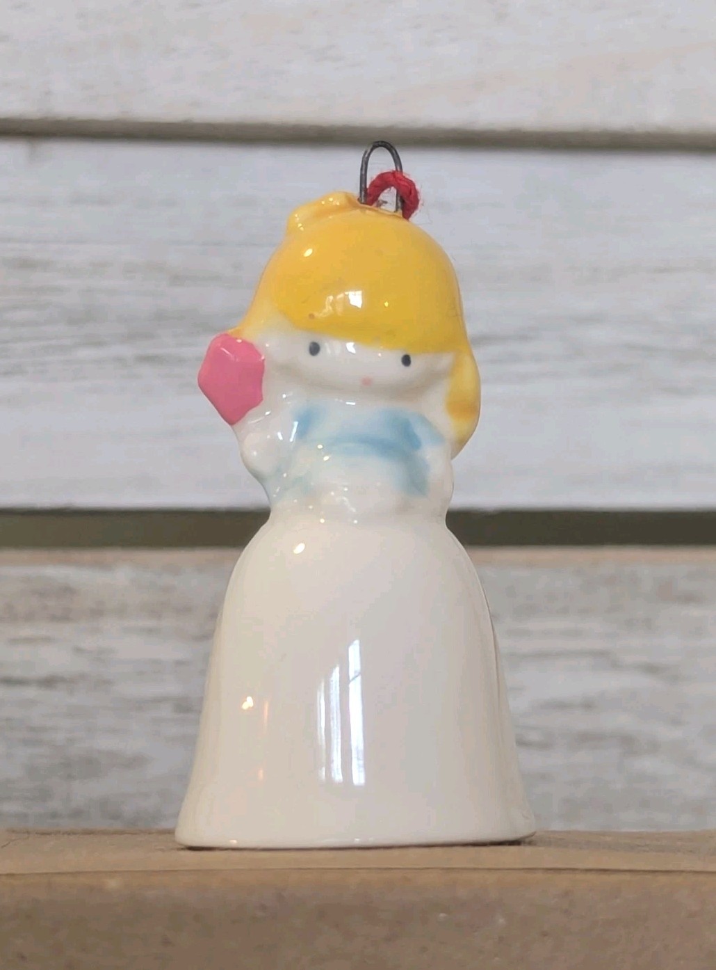Vintage Little Twin Star Bone China Mini Bell Ornament Japan Sanrio RARE