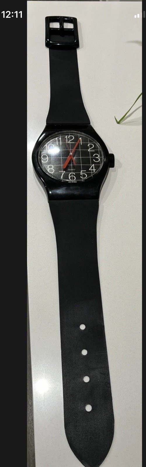 1980's Vintage Jumbo Black Wall Watch Clock