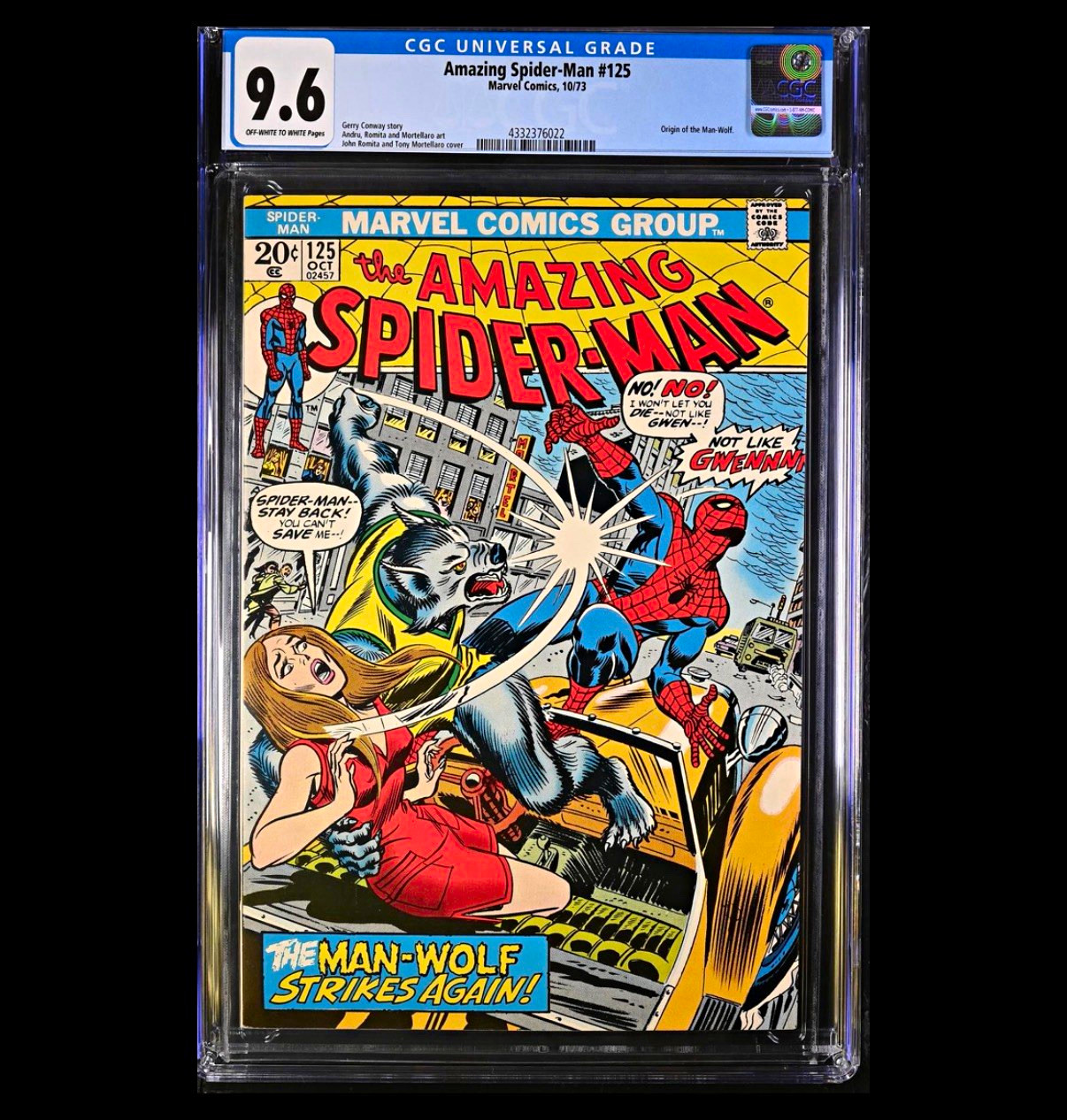 Marvel THE AMAZING SPIDER-MAN #125 (1973) CGC 9.6 (Off-White/White Pages)