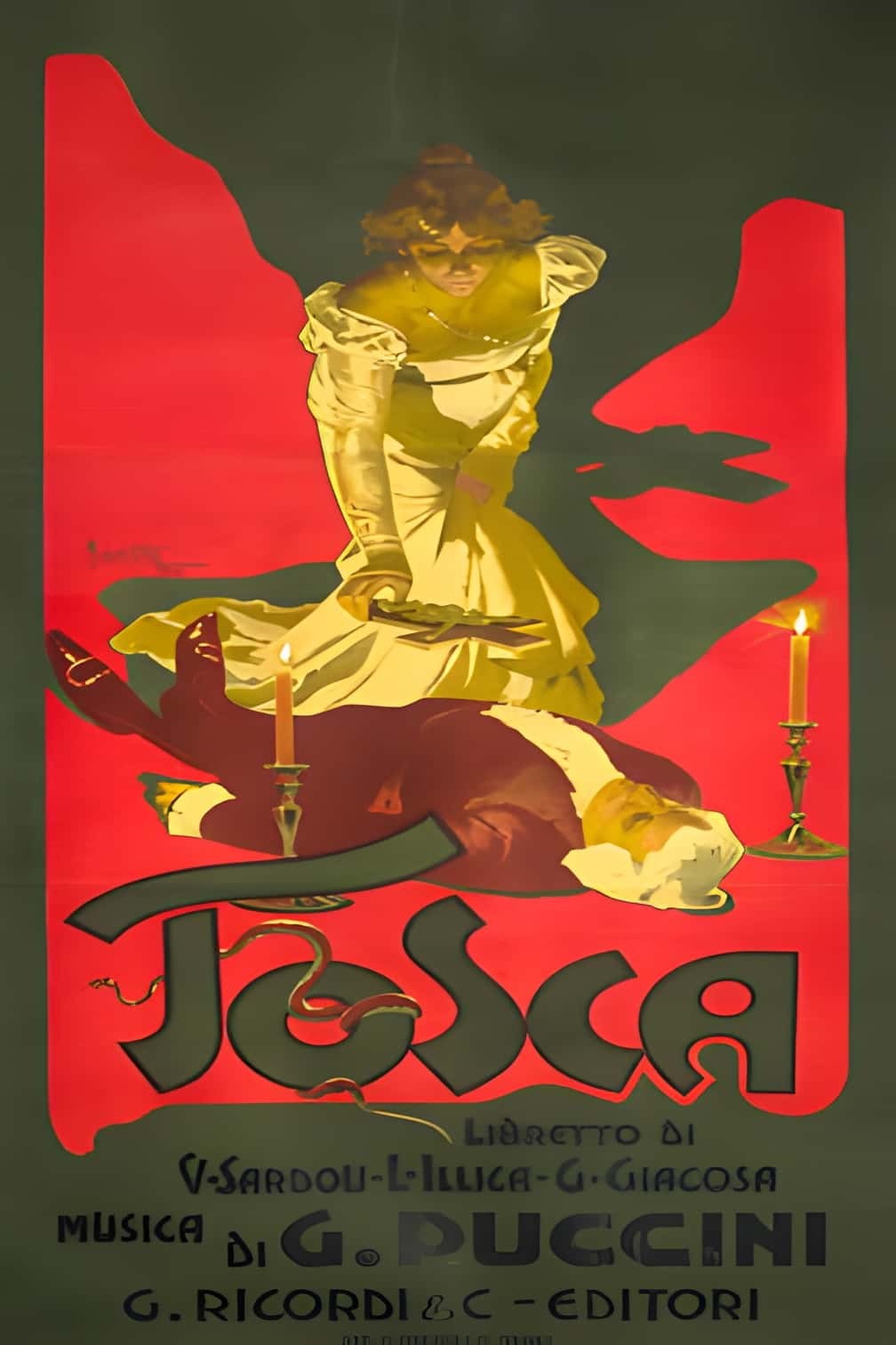 Tosca Opera Poster (1900) 🎭 - 24x36” Hi-Res💎 Print - 200 GSM Paper🗞️