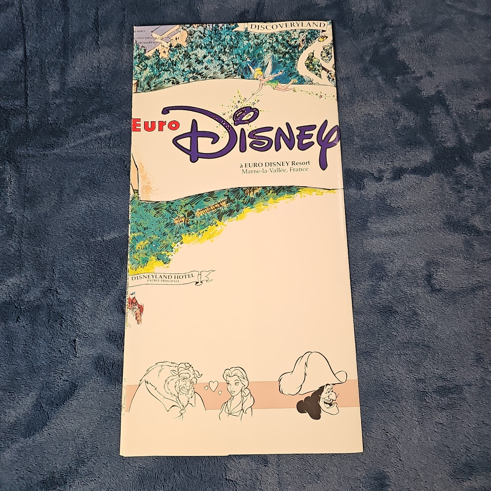 RARE Vintage Euro Disneyland Resort Park Map Carte Souvenir Paris