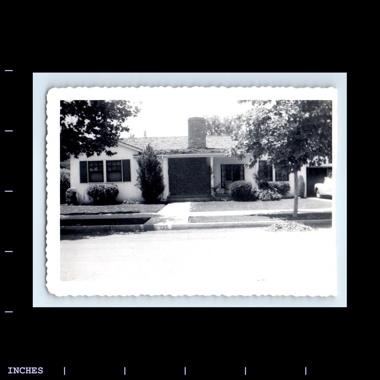 Old Vintage Photo STREET SCENE HOUSE AND SIDEWALK