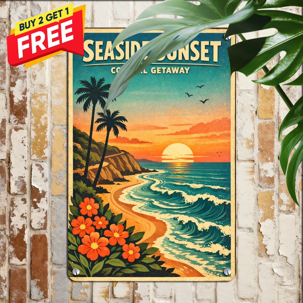 Retro Tiki Lounge Nude Bathers Sign Tropical Beach Wall Decor Plaque 8x12