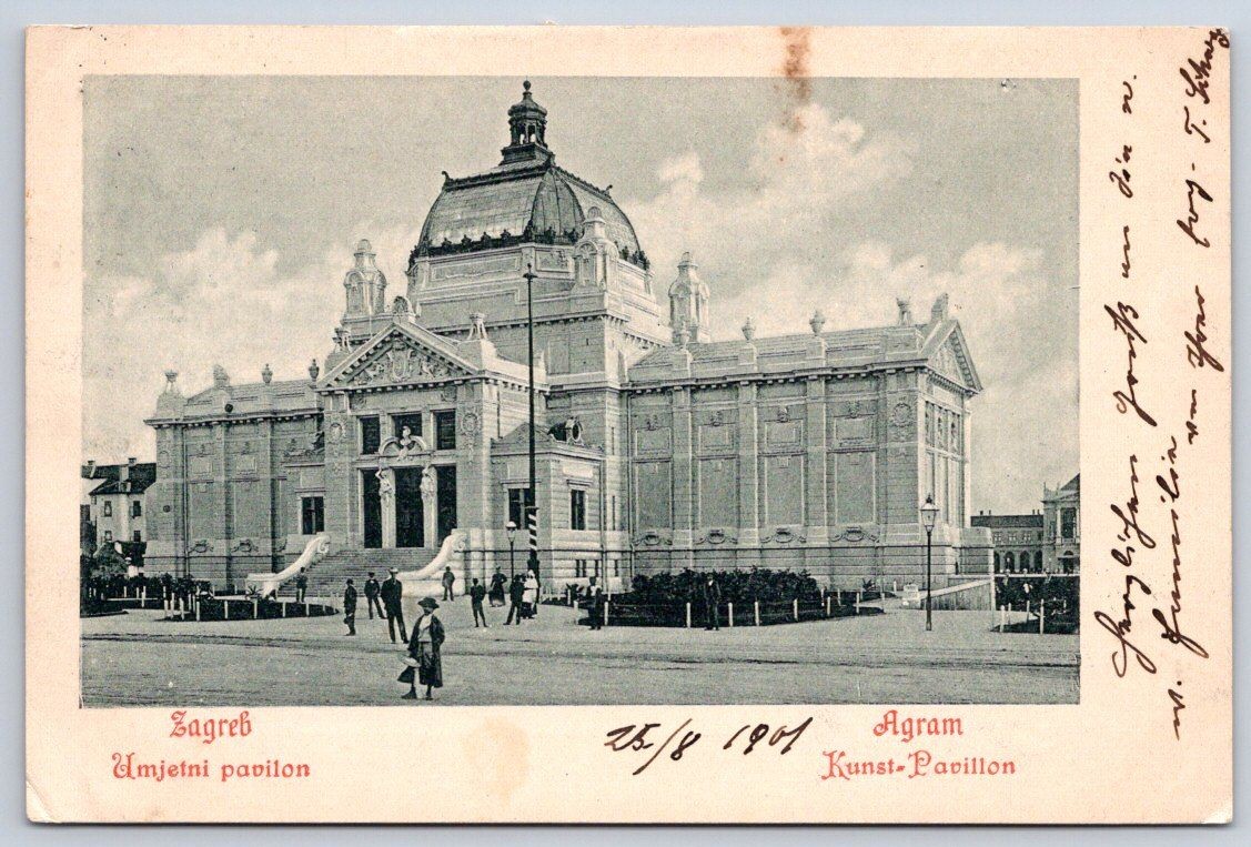 Antique Croatia Postcard ZAGREB Art Pavilion Agram 1901 Antique Croatia Postcard ZAGREB Art Pavilion Agram 1901