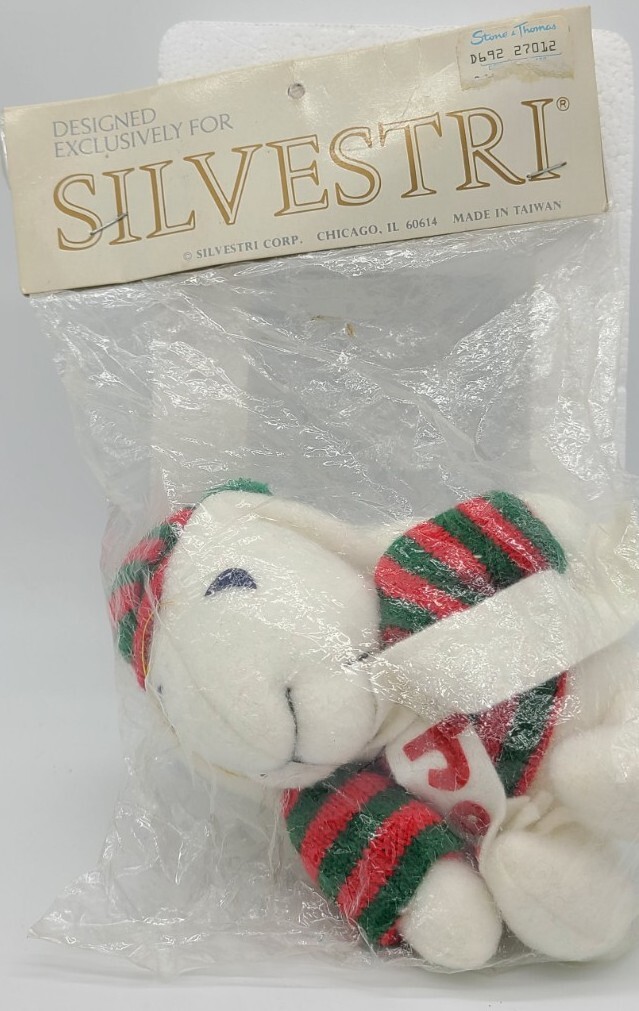 Odd Vintage Silvestri Christmas Bunny Rabbit Plush Ornament 6\