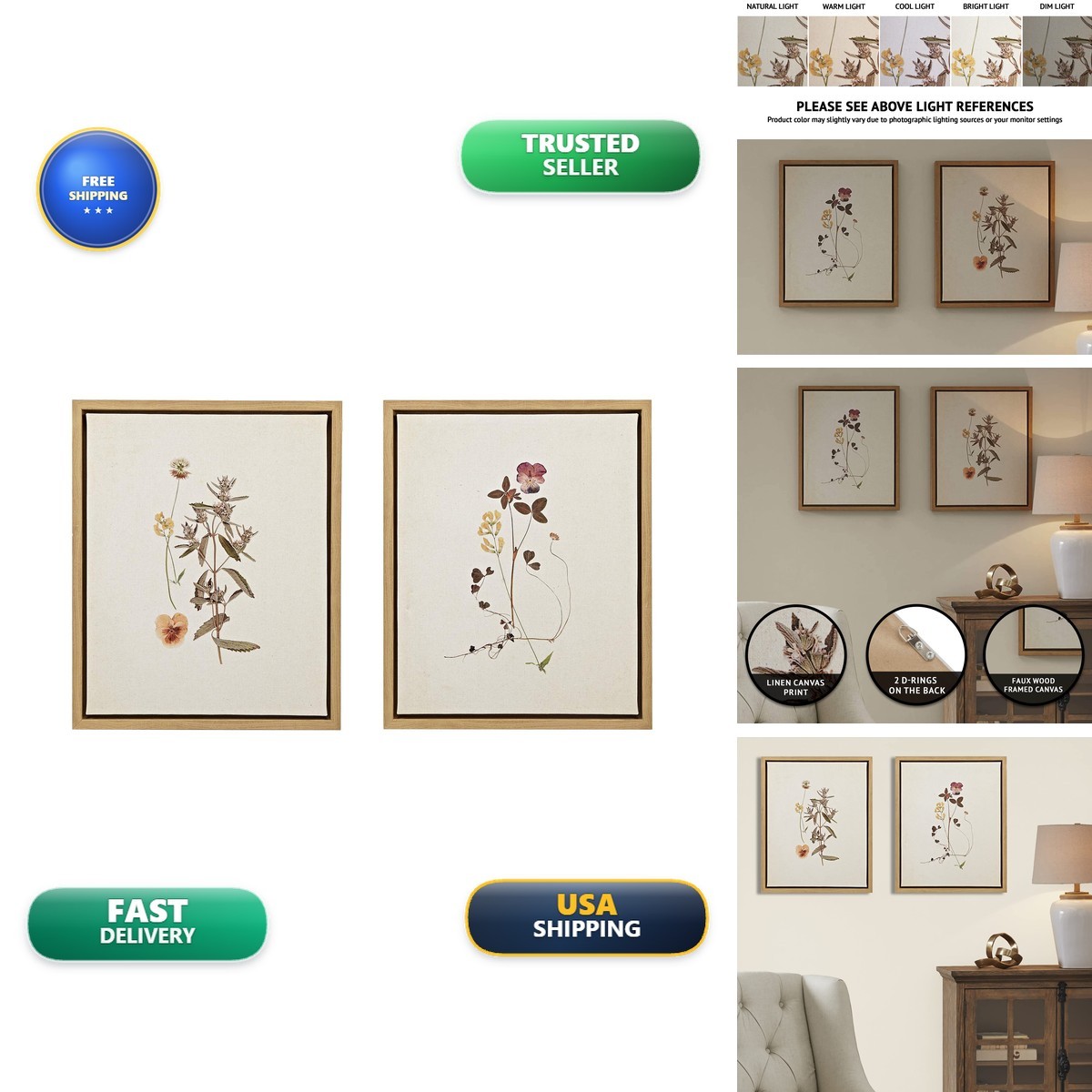 Madison Park French Herbarium Wall Art - Linen Canvas 17.84\